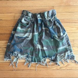 Camo paper bag skirt